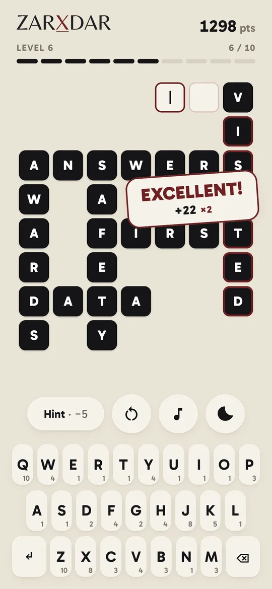 The Excellent stamp on a big word